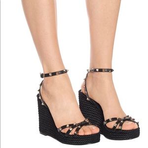 Valentino Shoes - Valentino Rockstud Wedge Sandals | BLACK—Size 10 Valentino Shoes - Valentino Rockstud Wedge Sandals | BLACK—Size 10